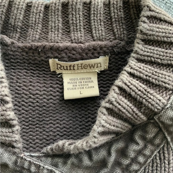 Ruff Hewn Brown Button Front Cardigan Sweater W/Pockets Women’s Large - Picture 3 of 3